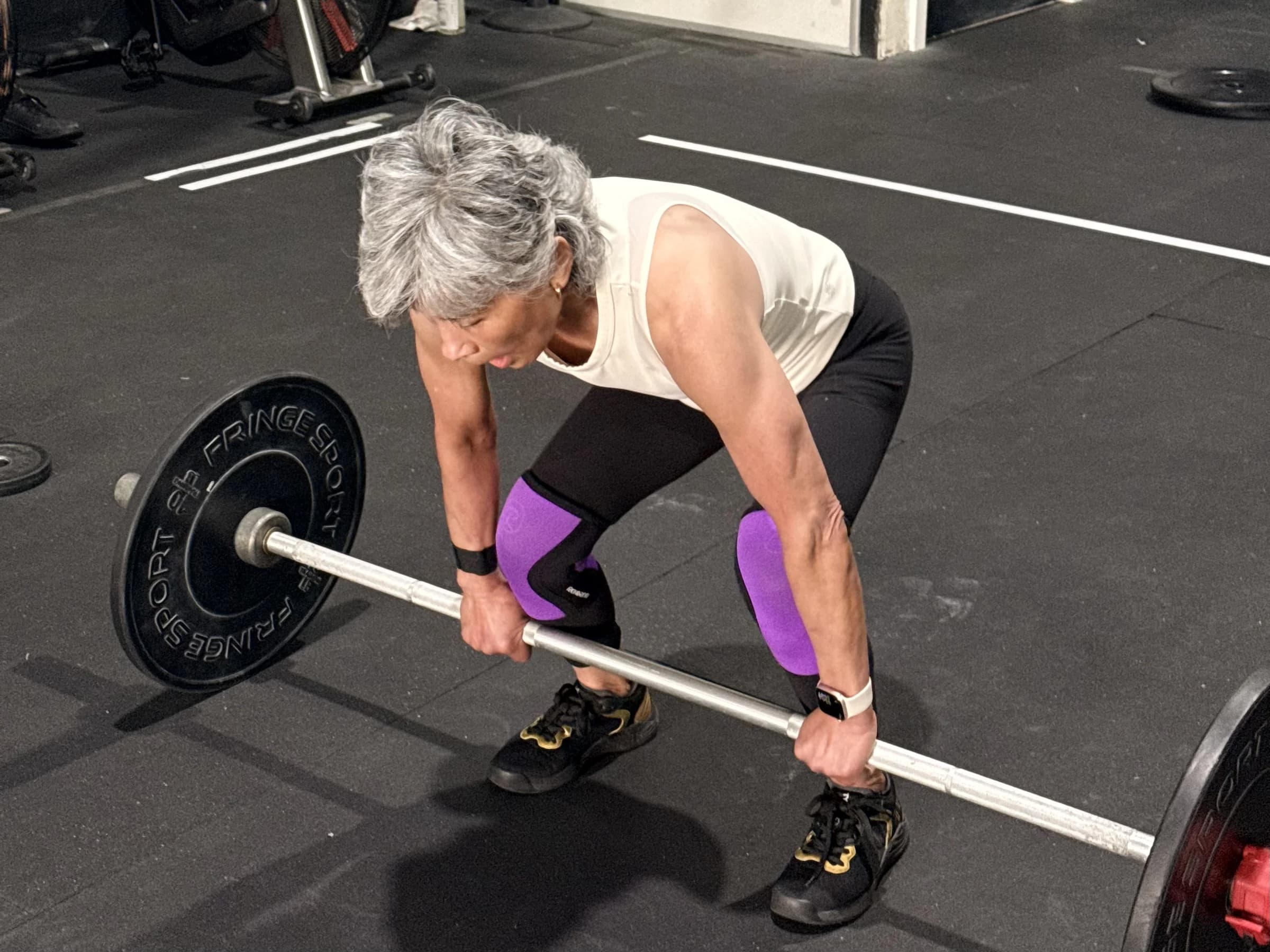 Senior athlete deadlifting at CFSR